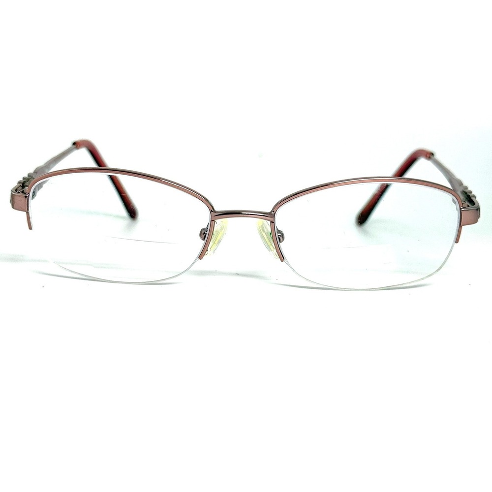 Saki Japan Handmade Eyeglasses MOD 318 Rose Gold Semi Rimless Oval 51-17-135